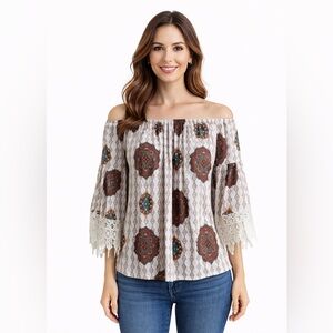 NEW WinWin Multicolor Lace Trim Tunic